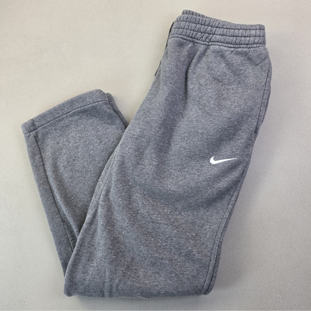 Nike Club Fleece Sweatpants Mens Large Gray Open Hem Swoosh Athletic Track Pants